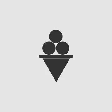 Ice Cream icon flat. Stock Illustration