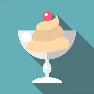 Ice cream icon, flat style イラスト素材