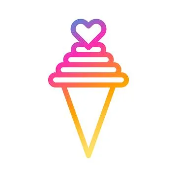 Ice cream icon gradient style valentine illustration vector element and sym.. 스톡 일러스트