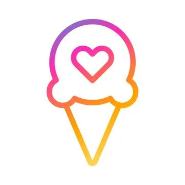 Ice cream icon gradient style valentine illustration vector element and sym.. 스톡 일러스트
