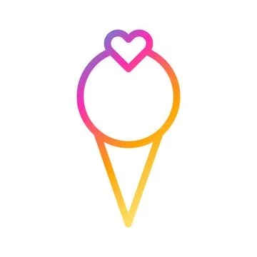 Ice cream icon gradient style valentine illustration vector element and sym.. 스톡 일러스트