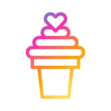 Ice cream icon gradient style valentine illustration vector element and sym.. 스톡 일러스트