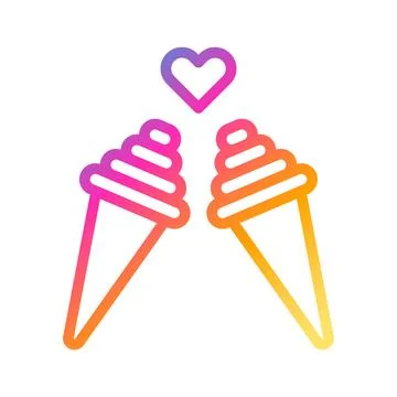 Ice cream icon gradient style valentine illustration vector element and sym.. 스톡 일러스트