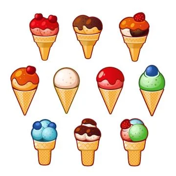 Ice cream icon set 库存插图