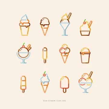 Ice cream icon set Stock Illustration