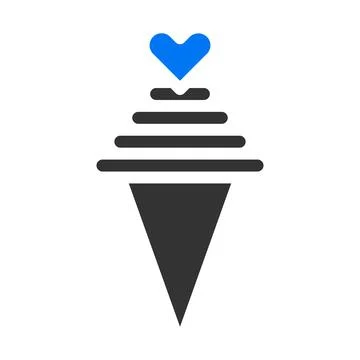 Ice cream icon solid blue grey style valentine illustration vector element .. 스톡 일러스트