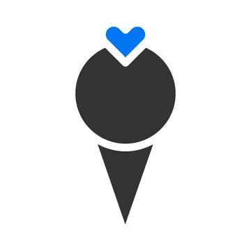 Ice cream icon solid blue grey style valentine illustration vector element .. Stock Illustration