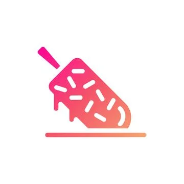 Ice cream icon solid gradient pink yellow summer beach symbol illustration. 스톡 일러스트
