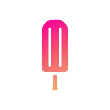 Ice cream icon solid gradient pink yellow summer beach symbol illustration. 스톡 일러스트