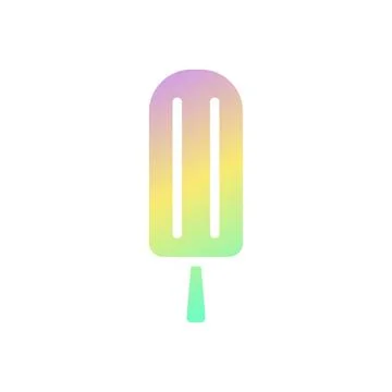 Ice cream icon solid gradient purple yellow green summer beach symbol illus.. Stock Illustration