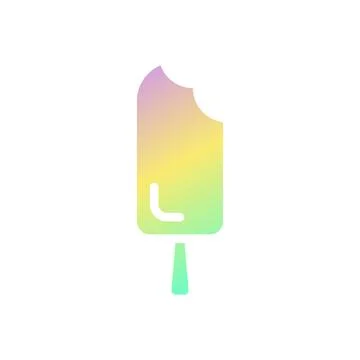 Ice cream icon solid gradient purple yellow green summer beach symbol illus.. 스톡 일러스트