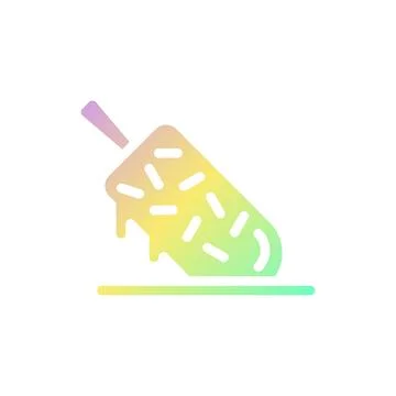Ice cream icon solid gradient purple yellow green summer beach symbol illus.. 스톡 일러스트