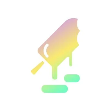 Ice cream icon solid gradient purple yellow green summer beach symbol illus.. 스톡 일러스트