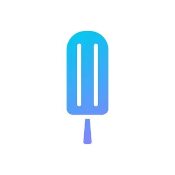 Ice cream Icon solid gradient blue summer beach symbol illustration. 스톡 일러스트