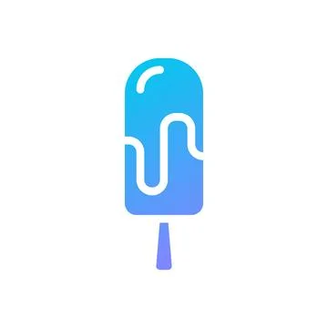 Ice cream Icon solid gradient blue summer beach symbol illustration. 스톡 일러스트