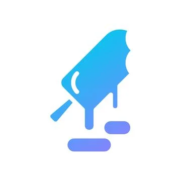 Ice cream Icon solid gradient blue summer beach symbol illustration. 스톡 일러스트