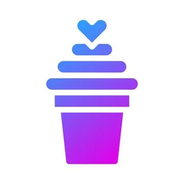 Ice cream icon solid purple style valentine illustration vector element and.. 스톡 일러스트