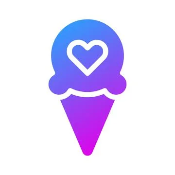 Ice cream icon solid purple style valentine illustration vector element and.. Stock Illustration