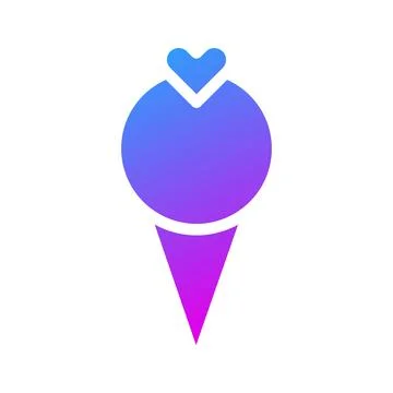 Ice cream icon solid purple style valentine illustration vector element and.. Stock Illustration