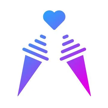 Ice cream icon solid purple style valentine illustration vector element and.. Stock Illustration