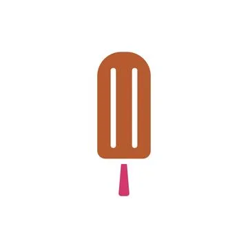 Ice cream icon solid red brown summer beach symbol illustration. 스톡 일러스트
