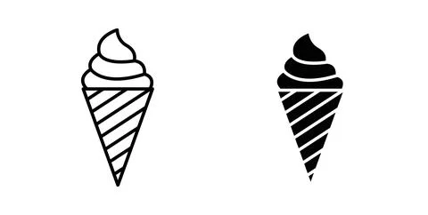 Ice cream icon symbol. Vector illustration pack in black color. Stock Illustration
