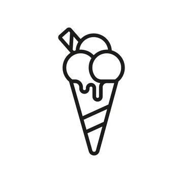 Ice cream icon vector basic design simple and modern Stock Illustration