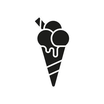 Ice cream icon vector basic design simple and modern Stockillustratie