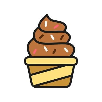 Ice cream icon vector basic design simple and modern Illustrazione stock