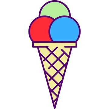 Ice-cream icon vector cone illustration on white Stock Illustration