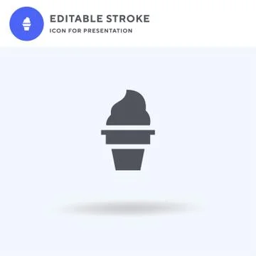 Ice Cream icon vector, filled flat sign, solid pictogram isolated on white, l 스톡 일러스트