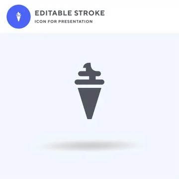 Ice Cream icon vector, filled flat sign, solid pictogram isolated on white, l Stock Illustration
