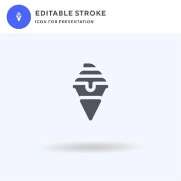Ice Cream icon vector, filled flat sign, solid pictogram isolated on white, l 스톡 일러스트