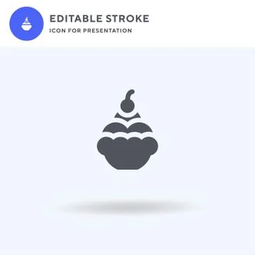 Ice Cream icon vector, filled flat sign, solid pictogram isolated on white, l 스톡 일러스트