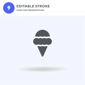 Ice Cream icon vector, filled flat sign, solid pictogram isolated on white, l 스톡 일러스트