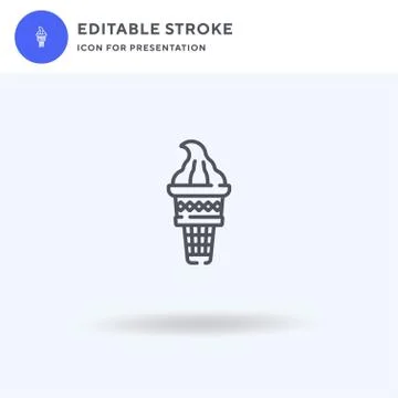 Ice Cream icon vector, filled flat sign, solid pictogram isolated on white, l 스톡 일러스트