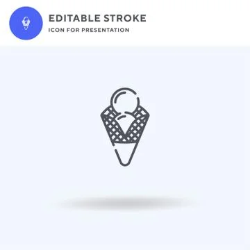 Ice Cream icon vector, filled flat sign, solid pictogram isolated on white, l Stock Illustration