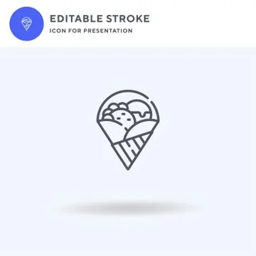 Ice Cream icon vector, filled flat sign, solid pictogram isolated on white, l Stock Illustration