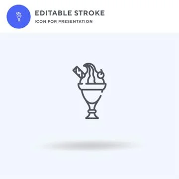 Ice Cream icon vector, filled flat sign, solid pictogram isolated on white, l Stock Illustration
