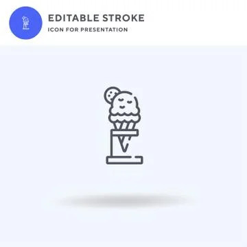 Ice Cream icon vector, filled flat sign, solid pictogram isolated on white, l 스톡 일러스트