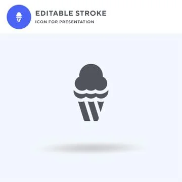 Ice Cream icon vector, filled flat sign, solid pictogram isolated on white, logo Stock Illustration
