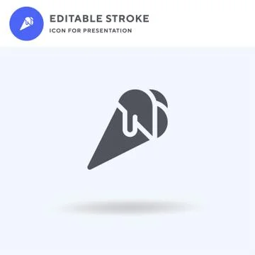Ice Cream icon vector, filled flat sign, solid pictogram isolated on white, logo Stock Illustration