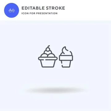 Ice Cream icon vector, filled flat sign, solid pictogram isolated on white, logo 스톡 일러스트