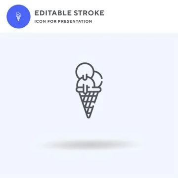 Ice Cream icon vector, filled flat sign, solid pictogram isolated on white, logo 스톡 일러스트