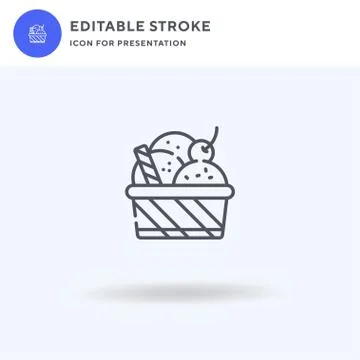 Ice Cream icon vector, filled flat sign, solid pictogram isolated on white, logo Stock Illustration