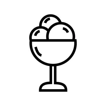 Ice cream icon, vector illustration. Flat design style, outline. 库存插图