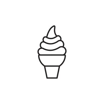 Ice cream icon vector on white background Stock Illustration