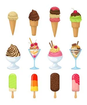 Ice cream icons set Stock Illustration