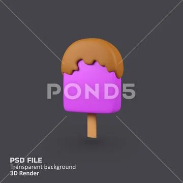 Ice cream isolated 3d render icon illustration PSD 템플릿