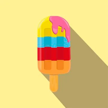 Ice cream isolated flat style, vector illustration. Stock Illustration